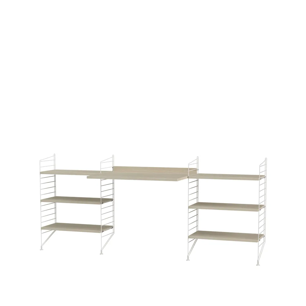 Scaffale da ufficio String frassino e bianco - combinazione D,  String