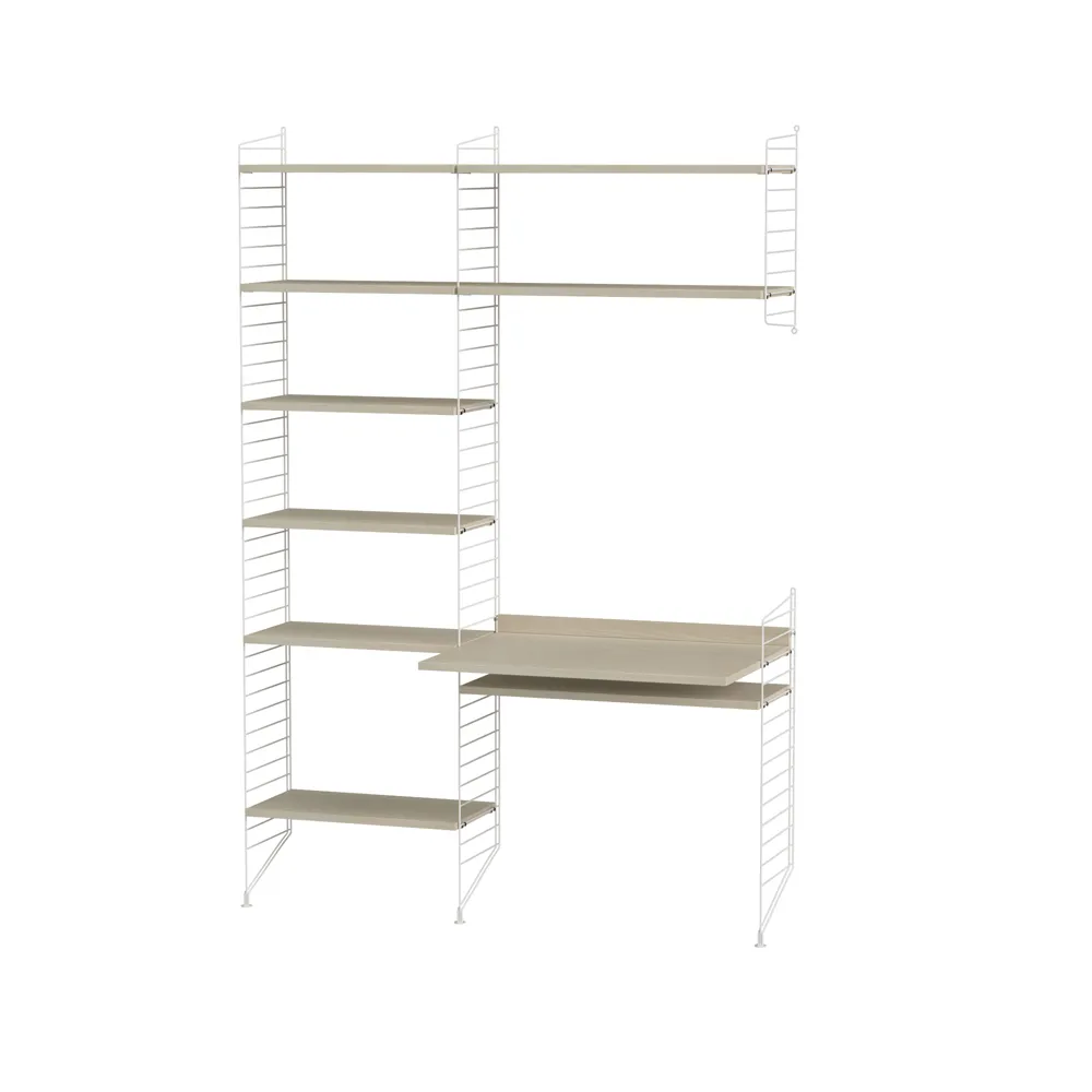 Scaffale da ufficio String frassino e bianco - combinazione G,  String