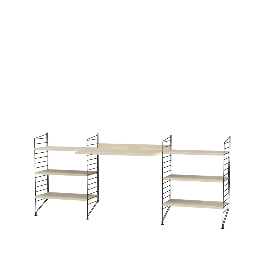 Scaffale da ufficio String frassino e nero - combinazione D,  String