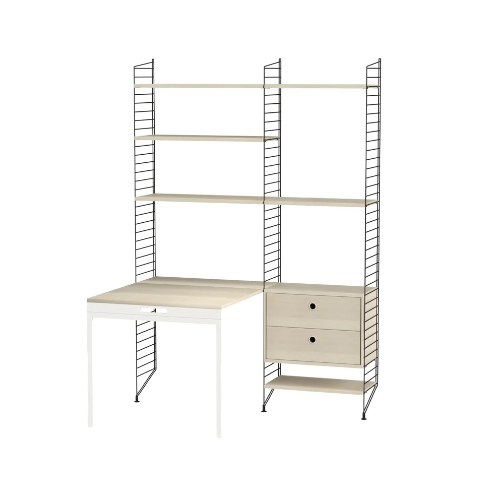 Scaffale da ufficio String frassino e nero - combinazione E String