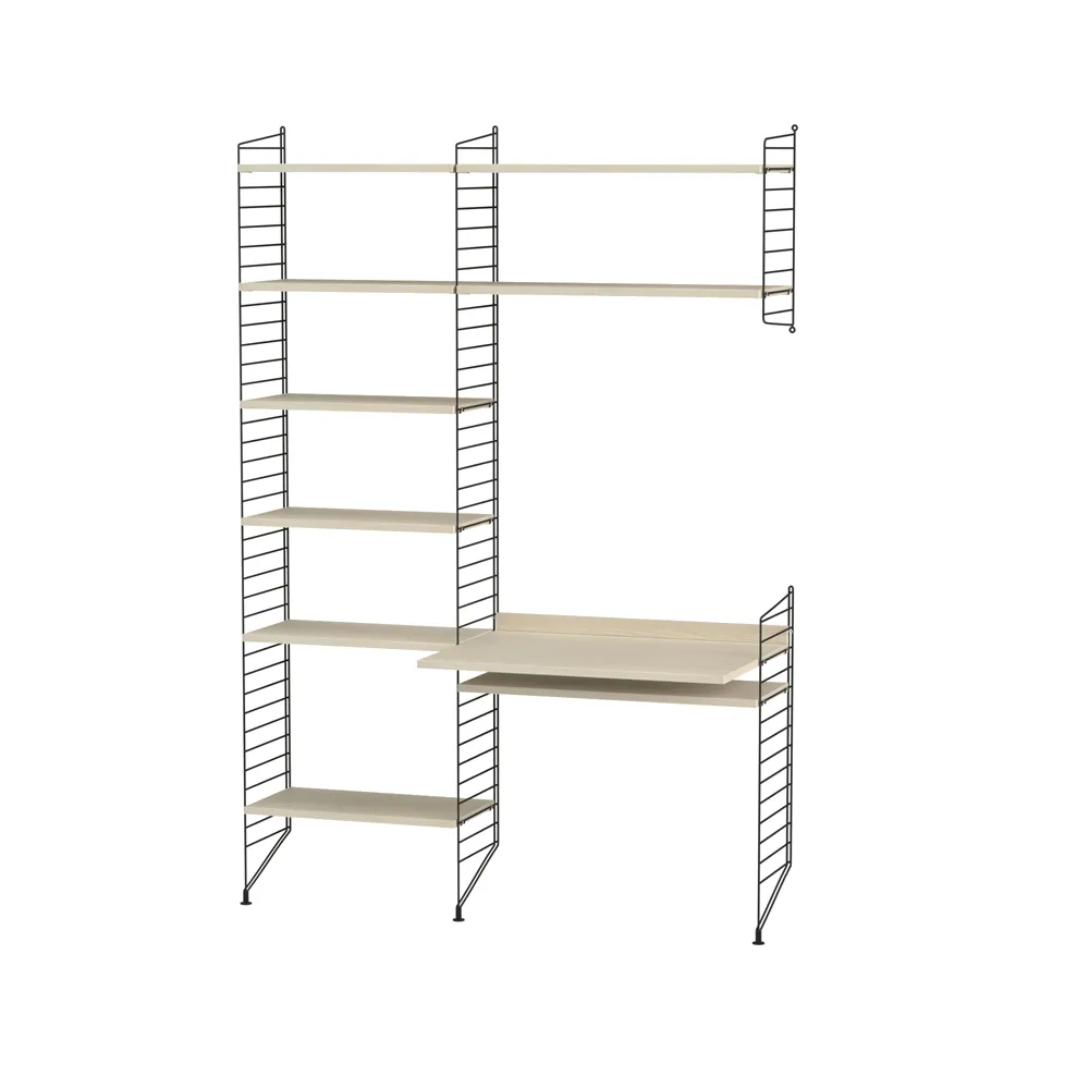 Scaffale da ufficio String frassino e nero - combinazione G,  String