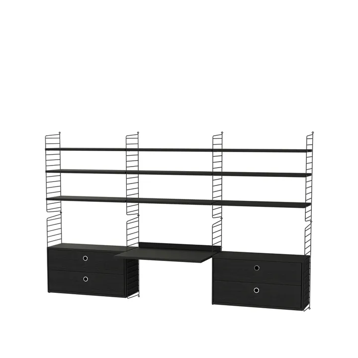 Scaffale da ufficio String nero - combinazione F - String