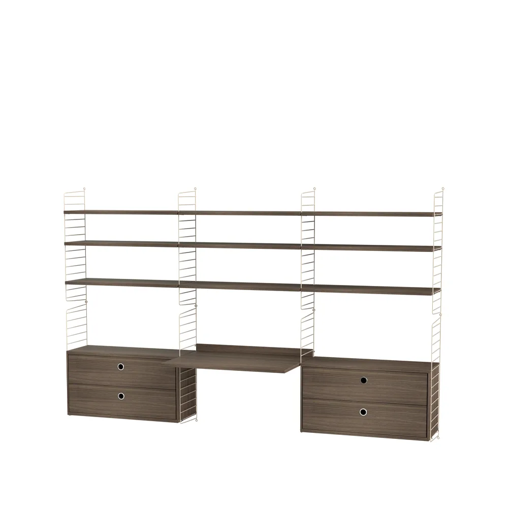 Scaffale da ufficio String noce e beige - combinazione F,  String