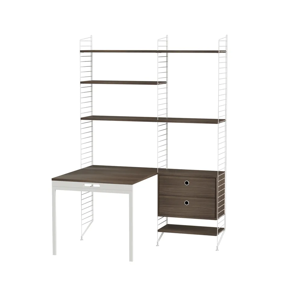 Scaffale da ufficio String noce e bianco - combinazione E,  String