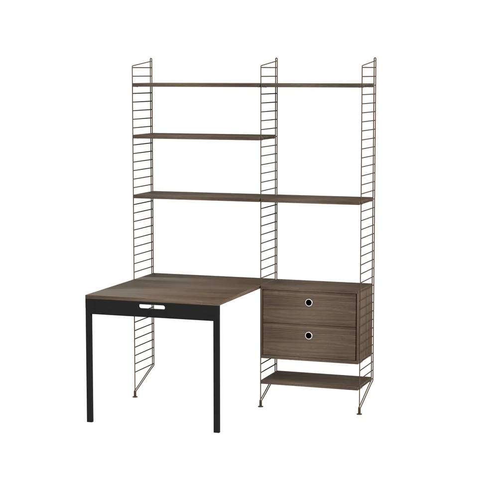 Scaffale da ufficio String noce e marrone - combinazione E,  String