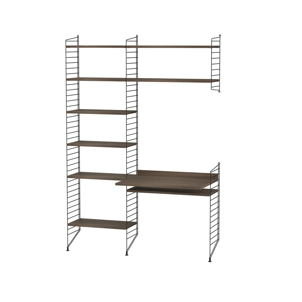 Scaffale da ufficio String noce e nero - combinazione G,  String