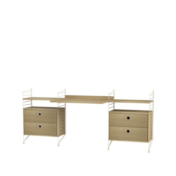 Scaffale da ufficio String rovere e beige - combinazione C - String