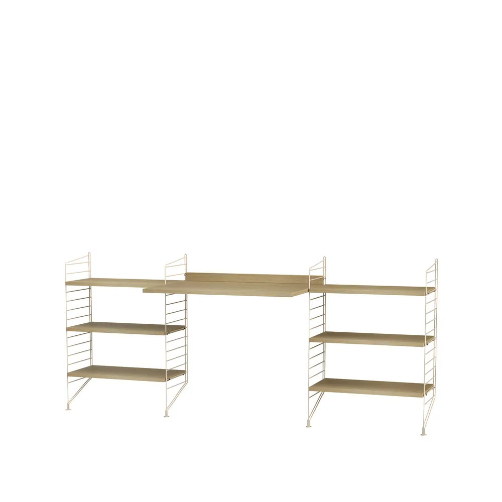 Scaffale da ufficio String rovere e beige - combinazione D,  String