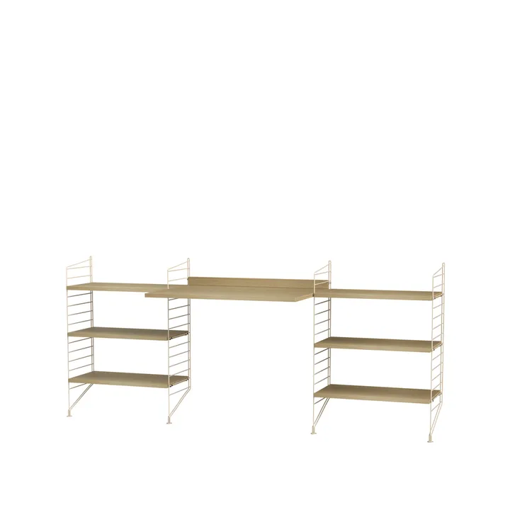 Scaffale da ufficio String rovere e beige - combinazione D - String