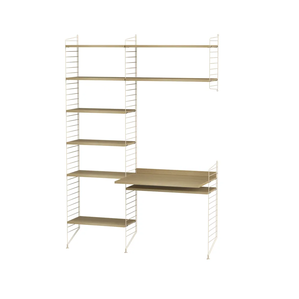 Scaffale da ufficio String rovere e beige - combinazione G,  String