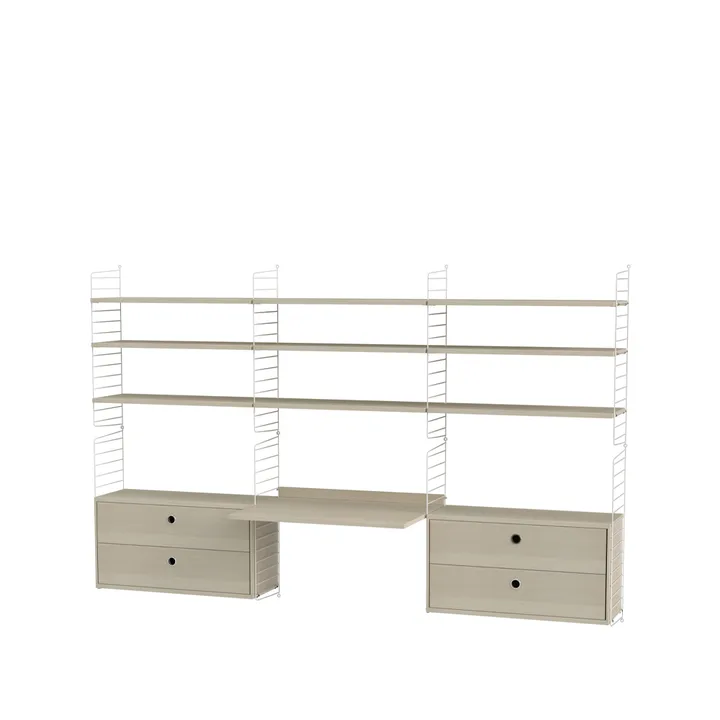 Scaffale da ufficio String rovere e bianco - combinazione F - String