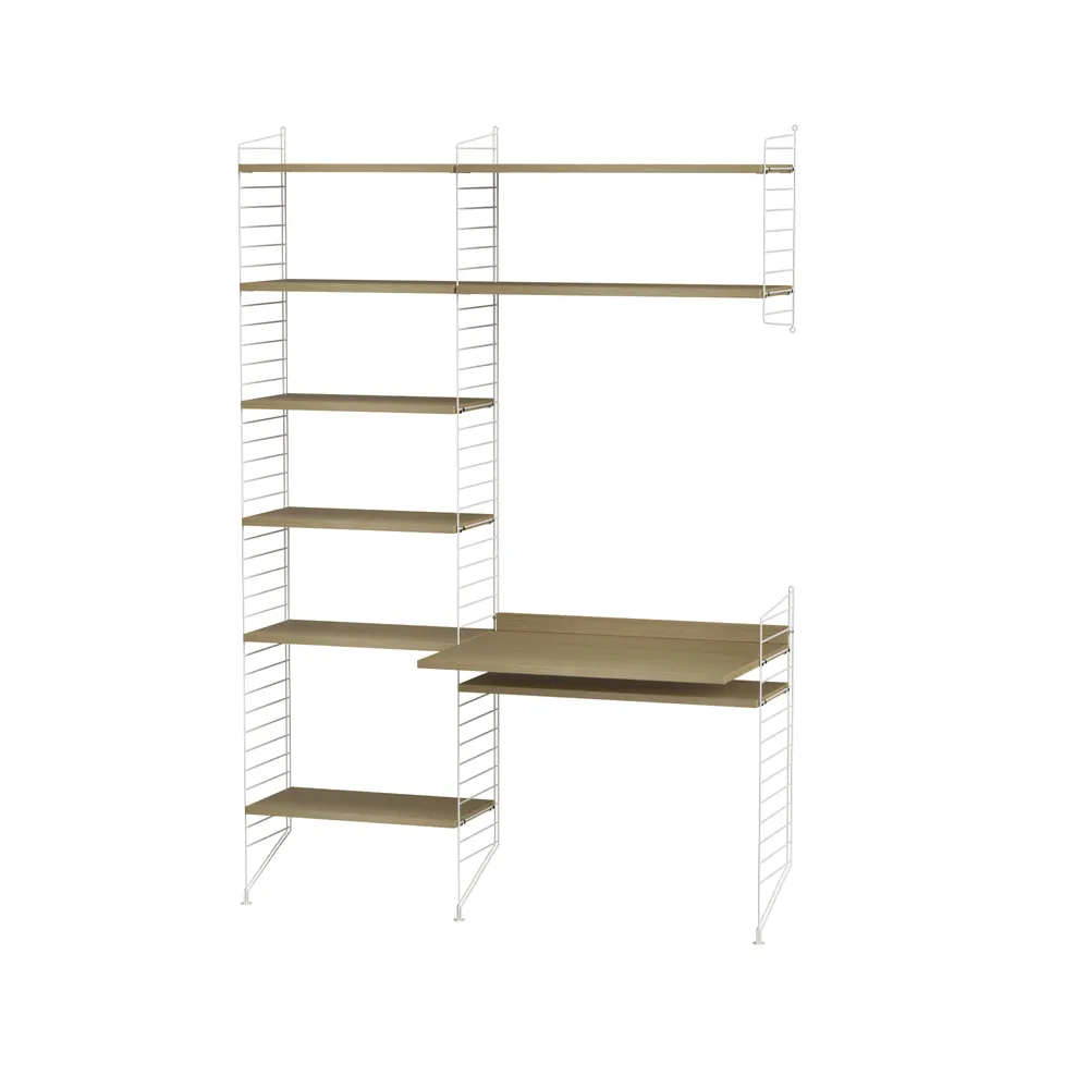 Scaffale da ufficio String rovere e bianco - combinazione G,  String