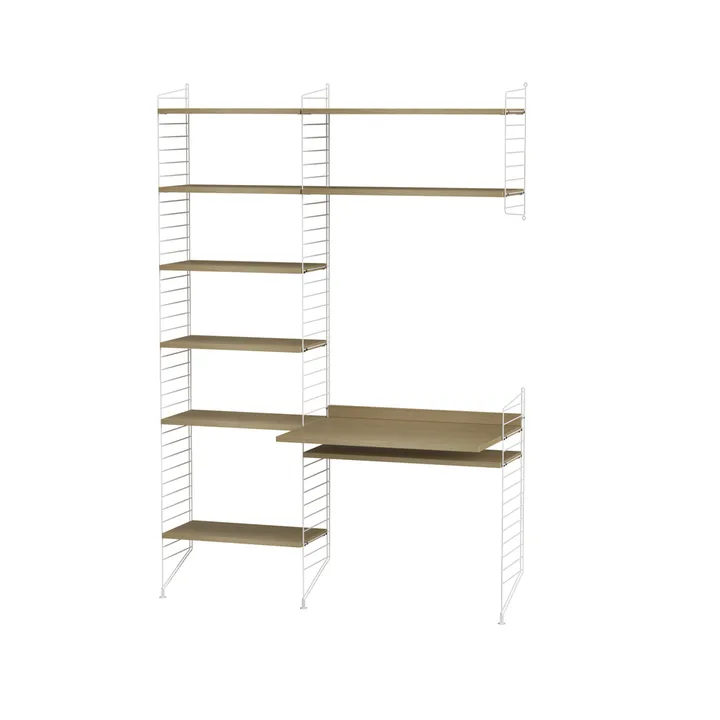 Scaffale da ufficio String rovere e bianco - combinazione G - String