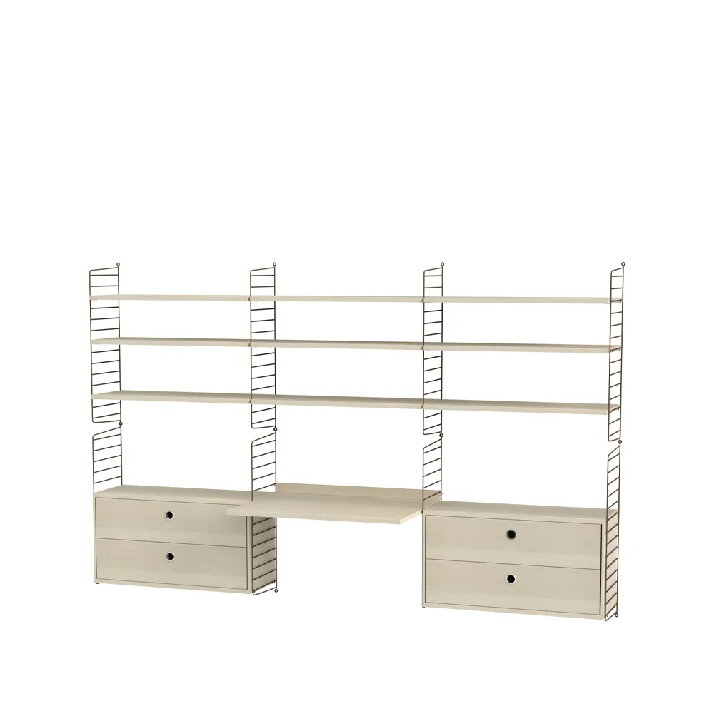 Scaffale da ufficio String rovere e marrone - combinazione F String