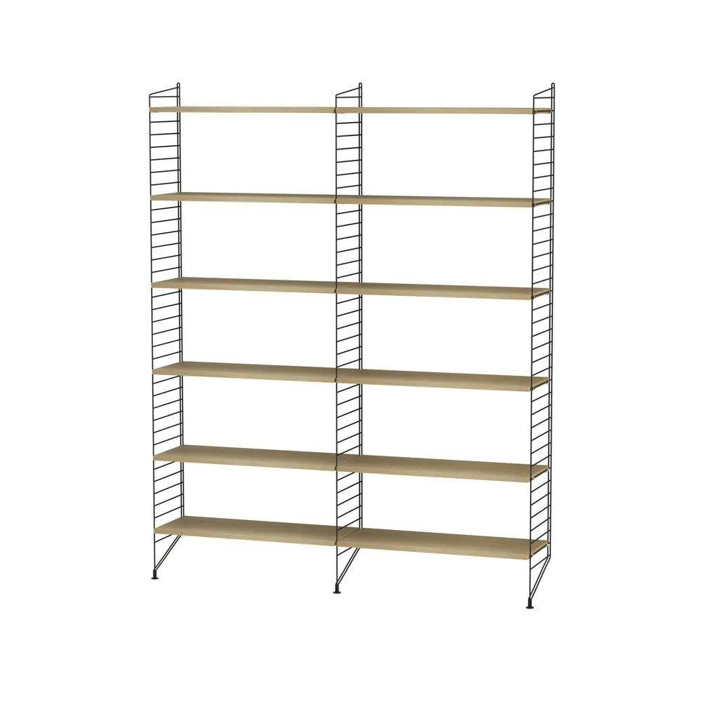 Scaffale da ufficio String rovere e nero - combinazione A,  String