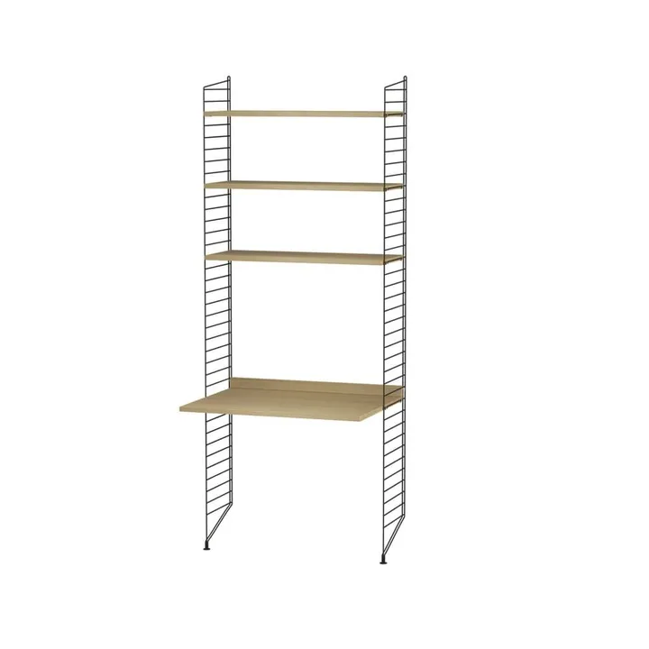 Scaffale da ufficio String rovere e nero - combinazione A - String
