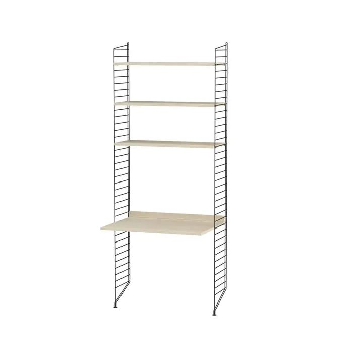 Scaffale da ufficio String rovere e nero - combinazione A - String