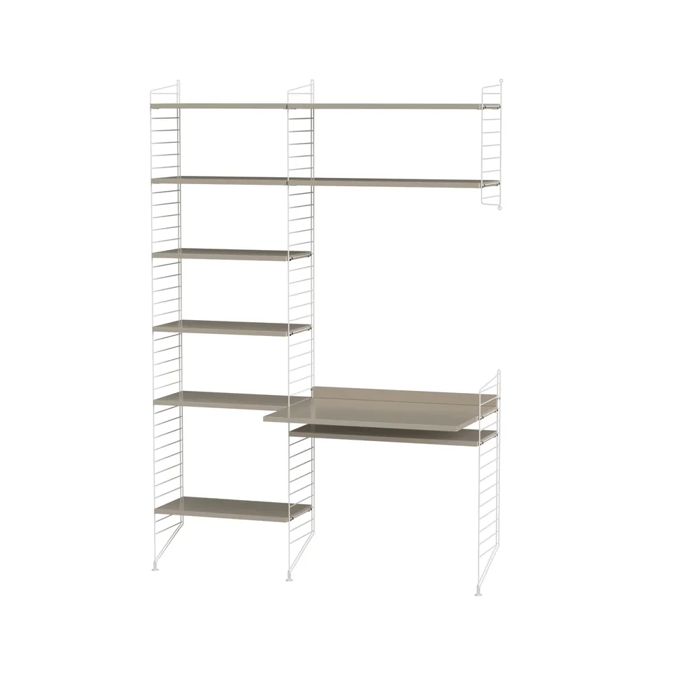 Scaffale per camera da letto String beige e bianco - combinazione G,  String