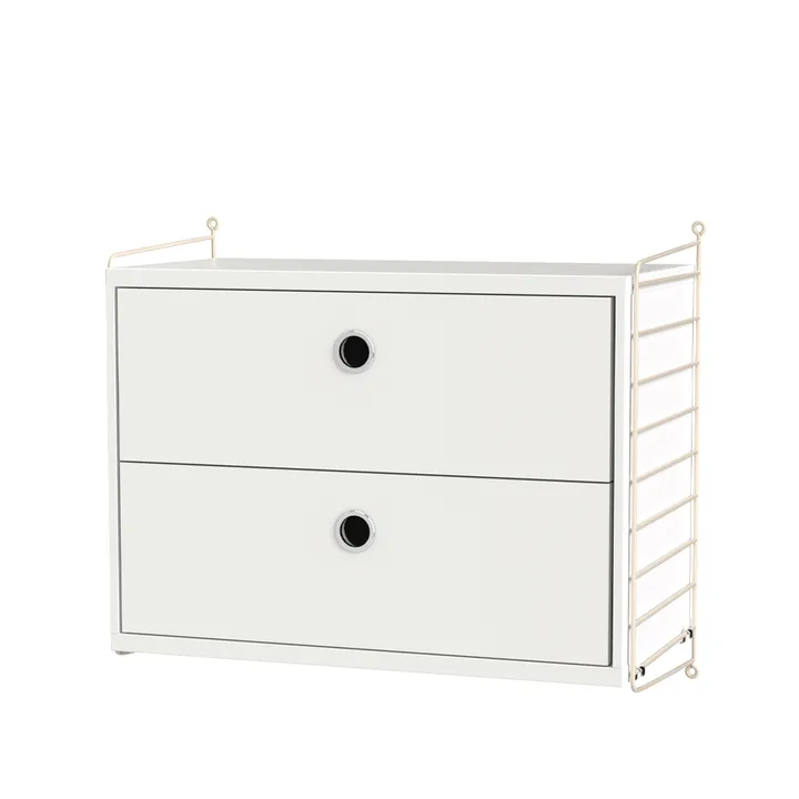 Scaffale per camera da letto String bianco e beige - combinazione A - String
