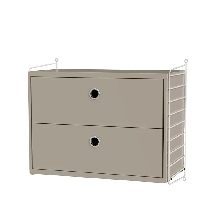 Scaffale per camera da letto String bianco e beige - combinazione A - String