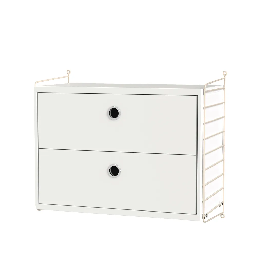 Scaffale per camera da letto String bianco e beige - combinazione A String