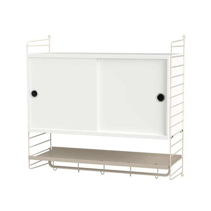 Scaffale per camera da letto String bianco e beige - combinazione F - String