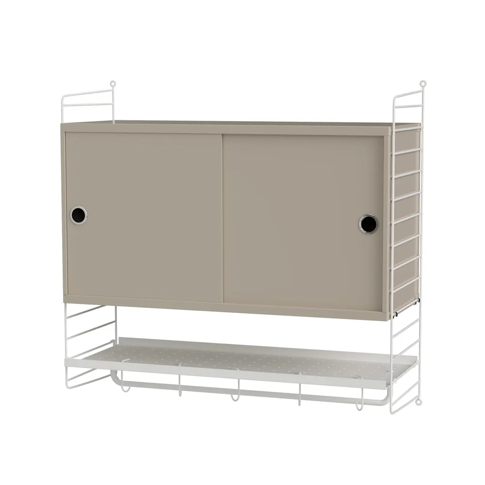Scaffale per camera da letto String bianco e beige - combinazione F,  String