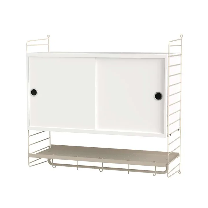Scaffale per camera da letto String bianco e beige - combinazione F - String