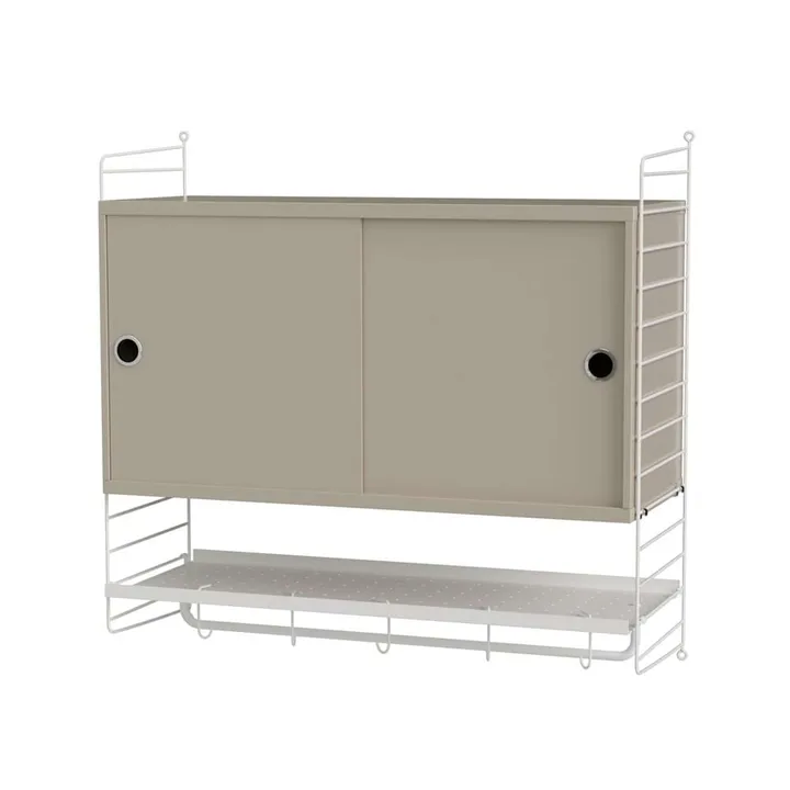 Scaffale per camera da letto String bianco e beige - combinazione F - String