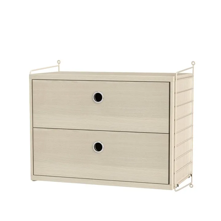 Scaffale per camera da letto String frassino e beige - combinazione A - String