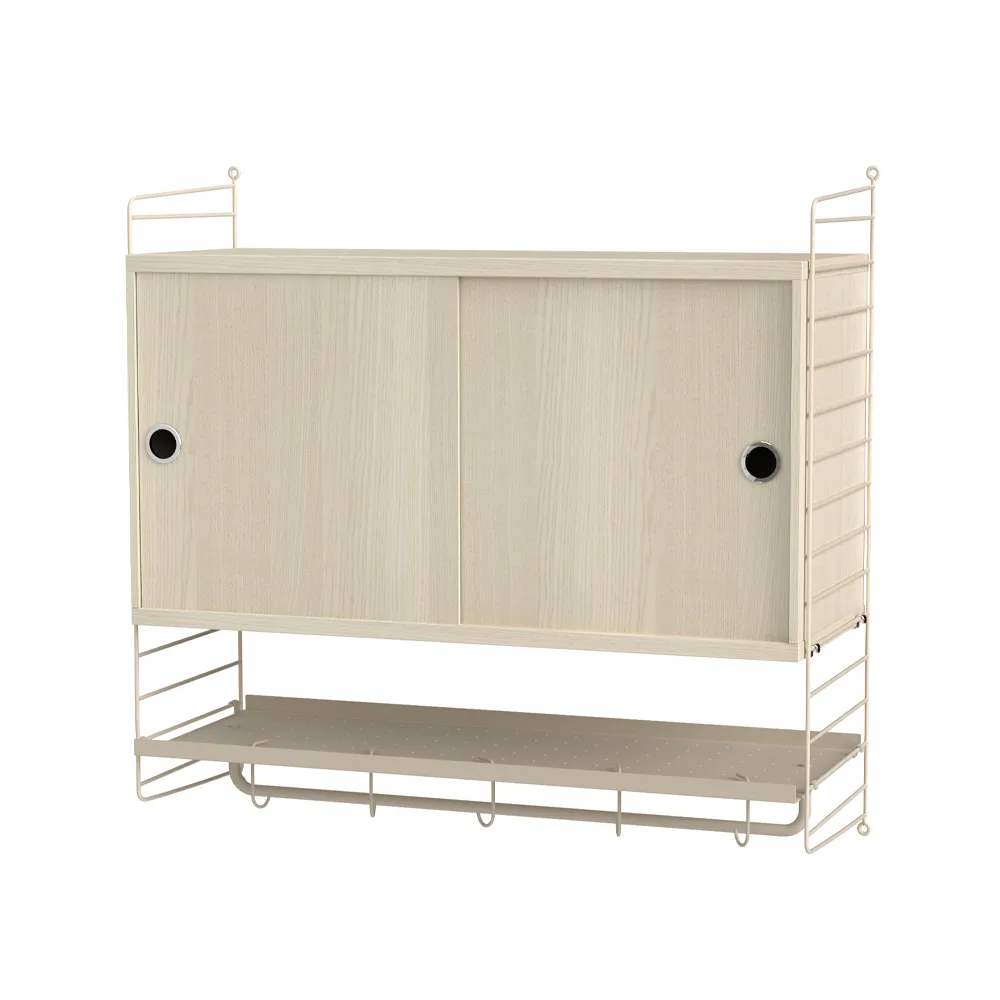 Scaffale per camera da letto String frassino e beige - combinazione F,  String