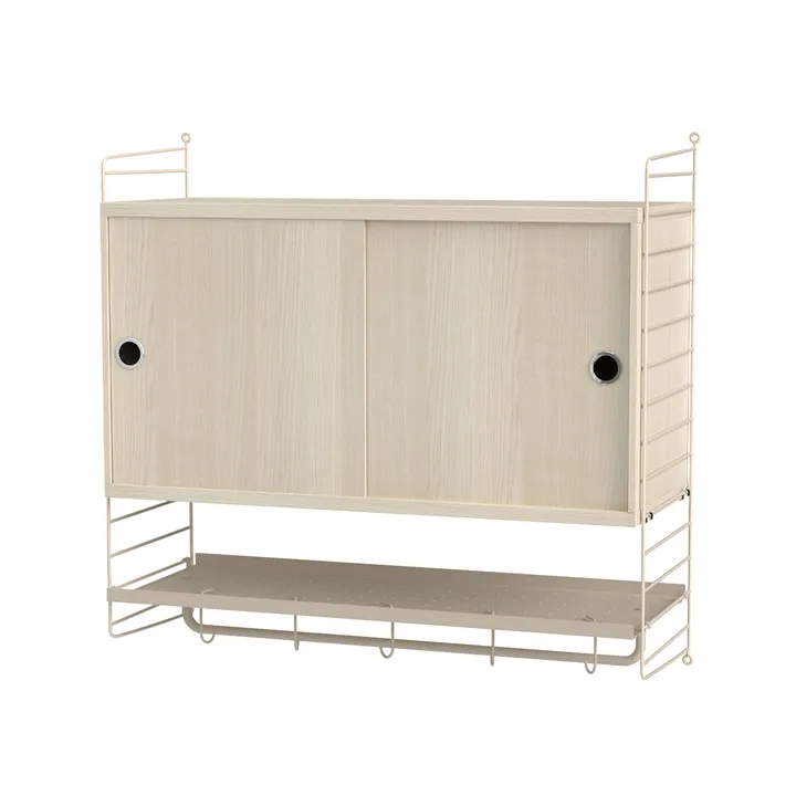 Scaffale per camera da letto String frassino e beige - combinazione F - String