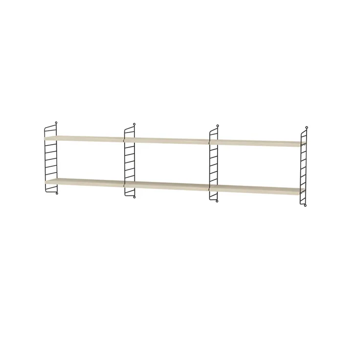 Scaffale per camera da letto String frassino e nero - combinazione E - String