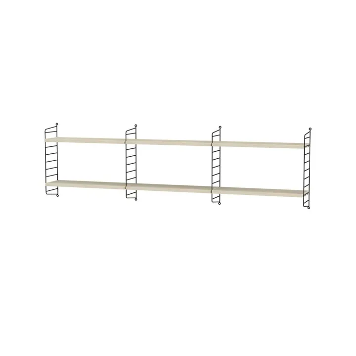 Scaffale per camera da letto String frassino e nero - combinazione E - String