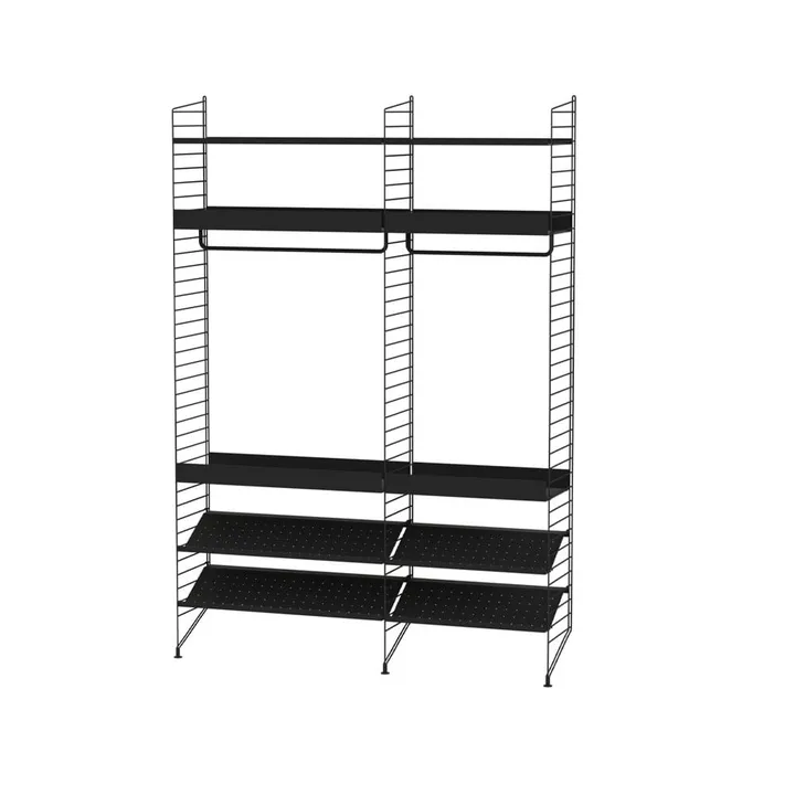 Scaffale per camera da letto String nero - combinazione C - String