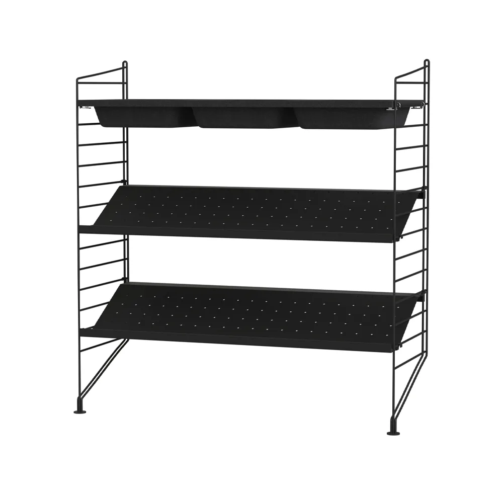Scaffale per camera da letto String nero - combinazione C,  String