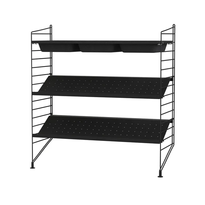 Scaffale per camera da letto String nero - combinazione C - String
