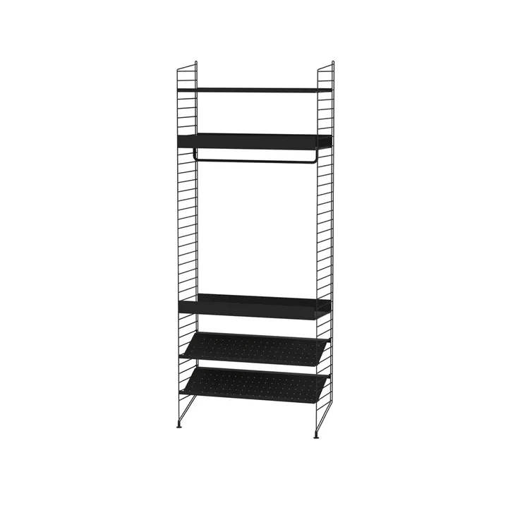 Scaffale per camera da letto String nero - combinazione D - String