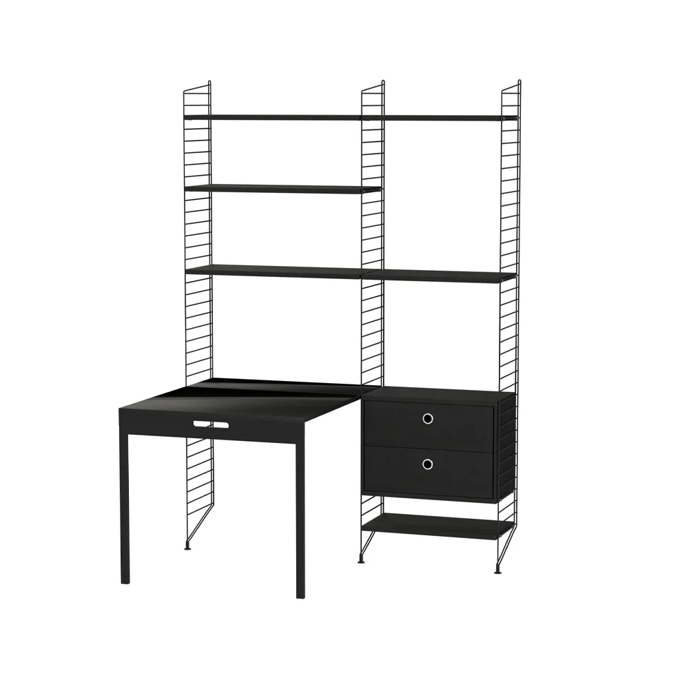 Scaffale per camera da letto String nero - combinazione E,  String