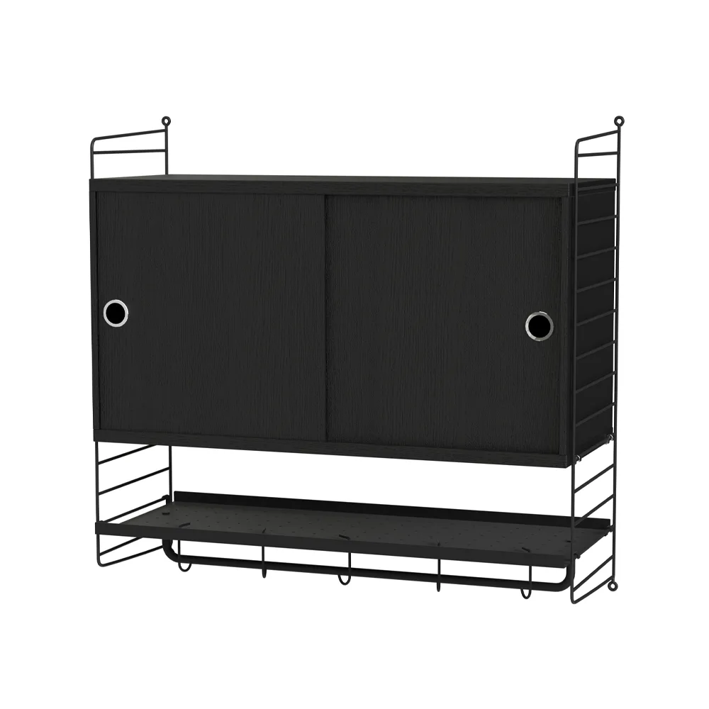 Scaffale per camera da letto String nero - combinazione F,  String