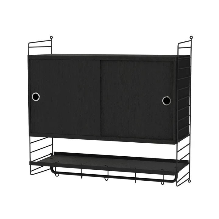 Scaffale per camera da letto String nero - combinazione F - String