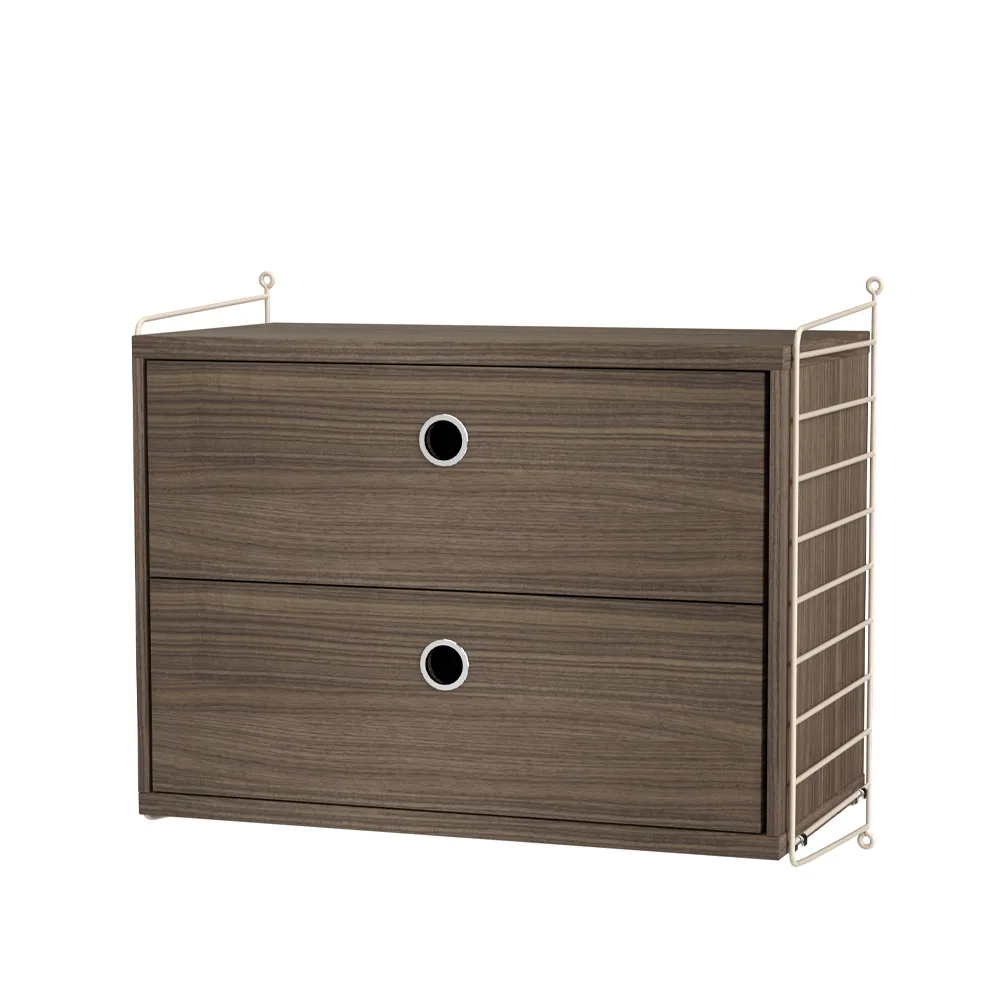 Scaffale per camera da letto String noce e beige - combinazione A,  String