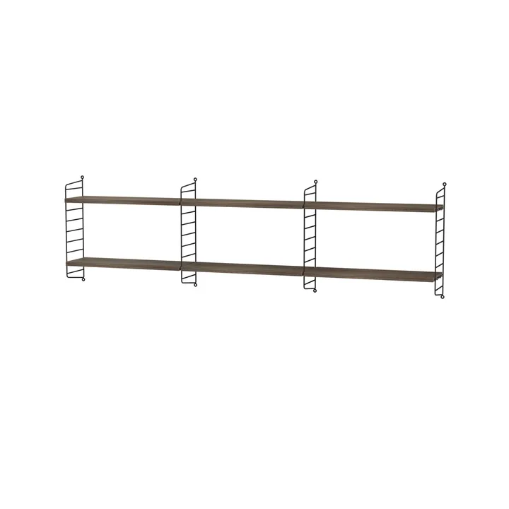 Scaffale per camera da letto String noce e nero - combinazione E - String