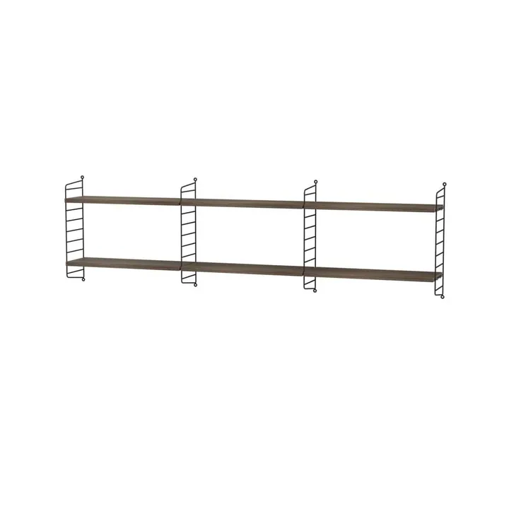 Scaffale per camera da letto String noce e nero - combinazione E - String