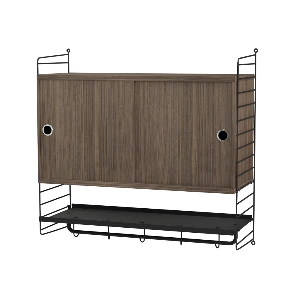 Scaffale per camera da letto String noce e nero - combinazione F,  String
