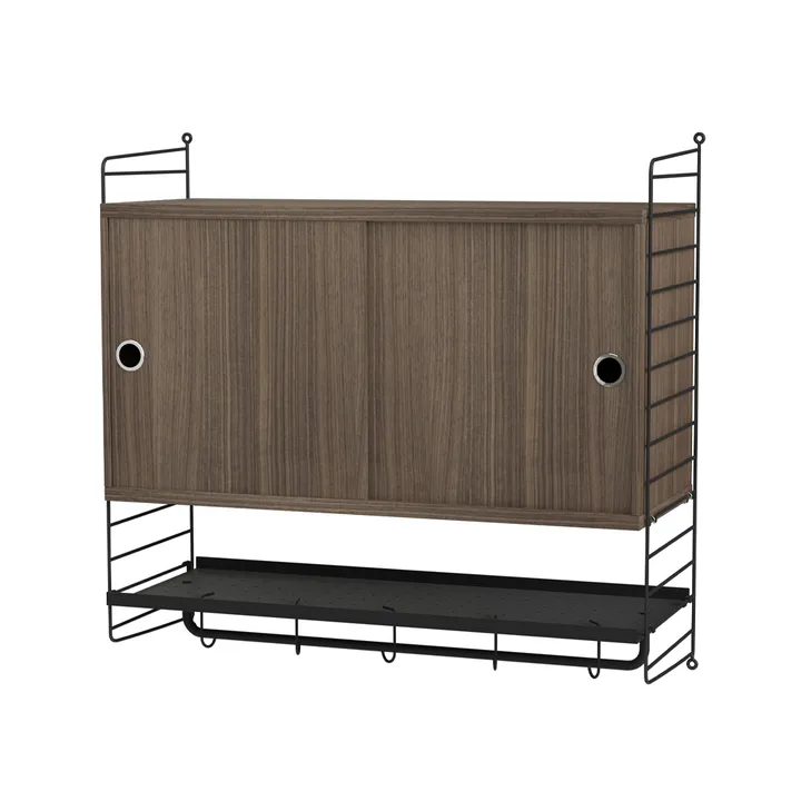Scaffale per camera da letto String noce e nero - combinazione F - String