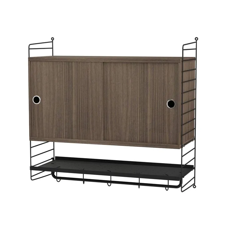 Scaffale per camera da letto String noce e nero - combinazione F - String