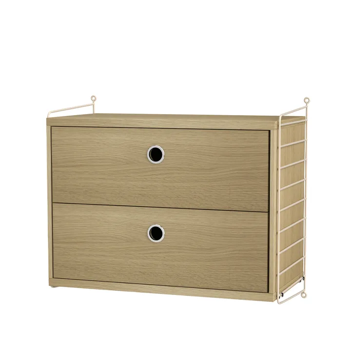 Scaffale per camera da letto String rovere e beige - combinazione A - String