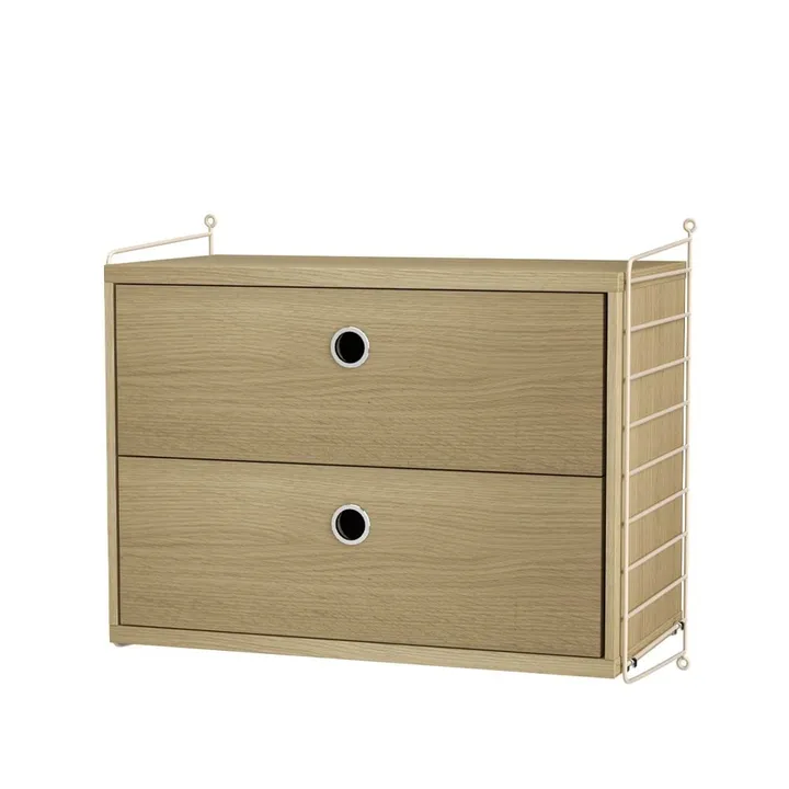 Scaffale per camera da letto String rovere e beige - combinazione A - String