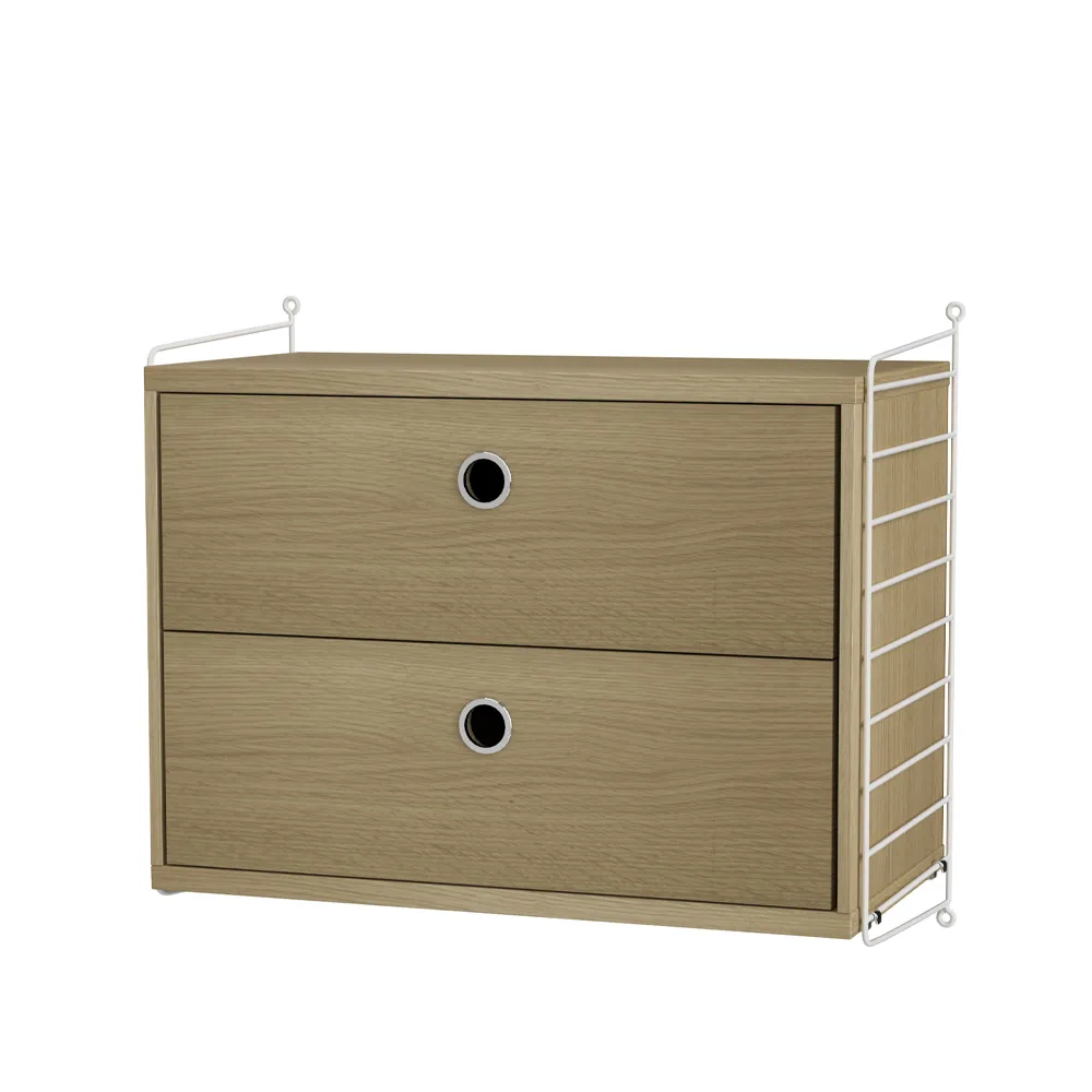 Scaffale per camera da letto String rovere e bianco - combinazione A String